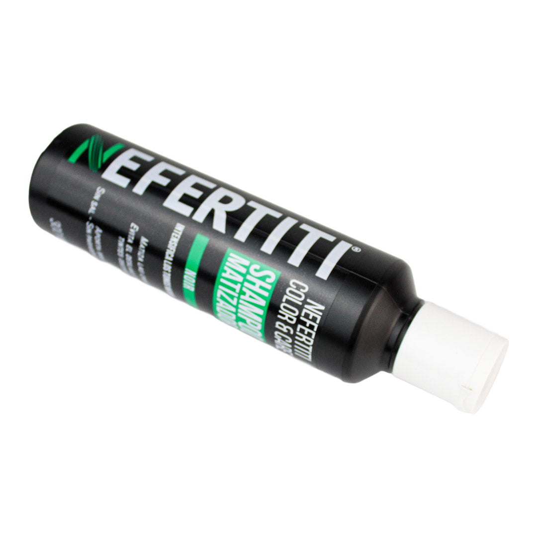 Kit Nefertiti Color & Care Noir - Shampoo y Tratamiento Matizador para Cabello Negro y Canas (300 ml c/u)