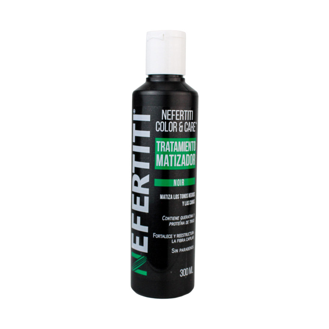Kit Nefertiti Color & Care Noir - Shampoo y Tratamiento Matizador para Cabello Negro y Canas (300 ml c/u)