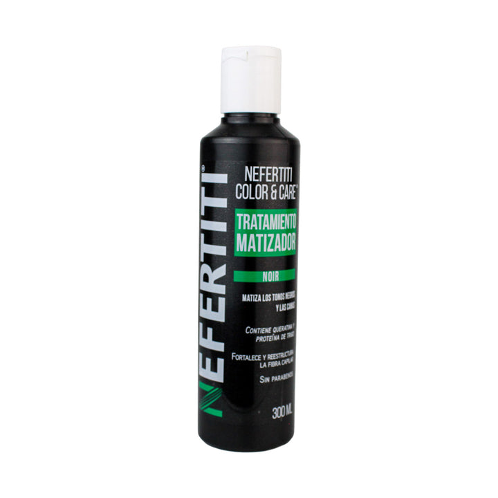 Kit Nefertiti Color & Care Noir - Shampoo y Tratamiento Matizador para Cabello Negro y Canas (300 ml c/u)
