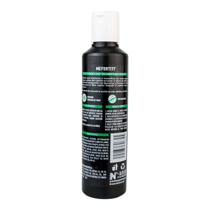 Kit Nefertiti Color & Care Noir - Shampoo y Tratamiento Matizador para Cabello Negro y Canas (300 ml c/u)