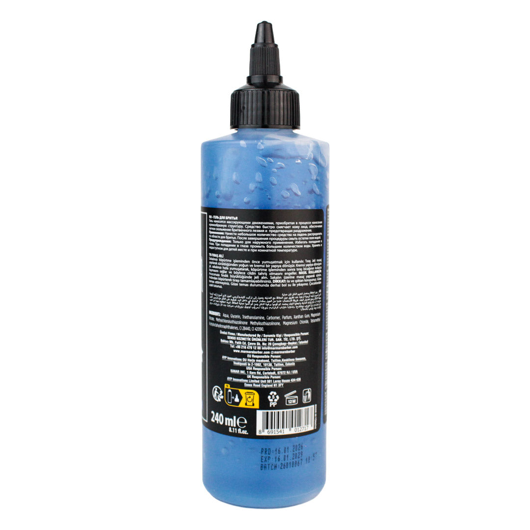 Gel para Afeitar Transparente Marmara Barber Nº2 Shaving Gel – Máxima Visibilidad y Deslizamiento Profesional 240 Ml
