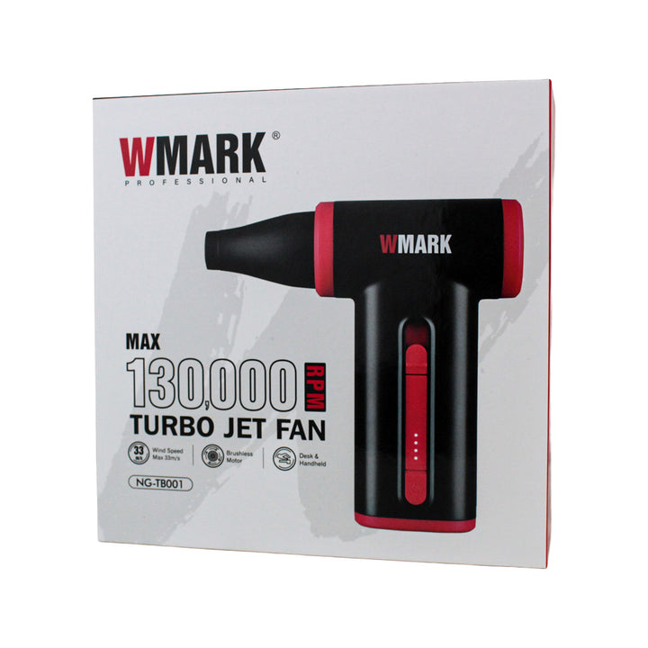 Soplador Turbo Profesional para Barbería WMARK 130,000 RPM (NG-TB001 Negro/Rojo)