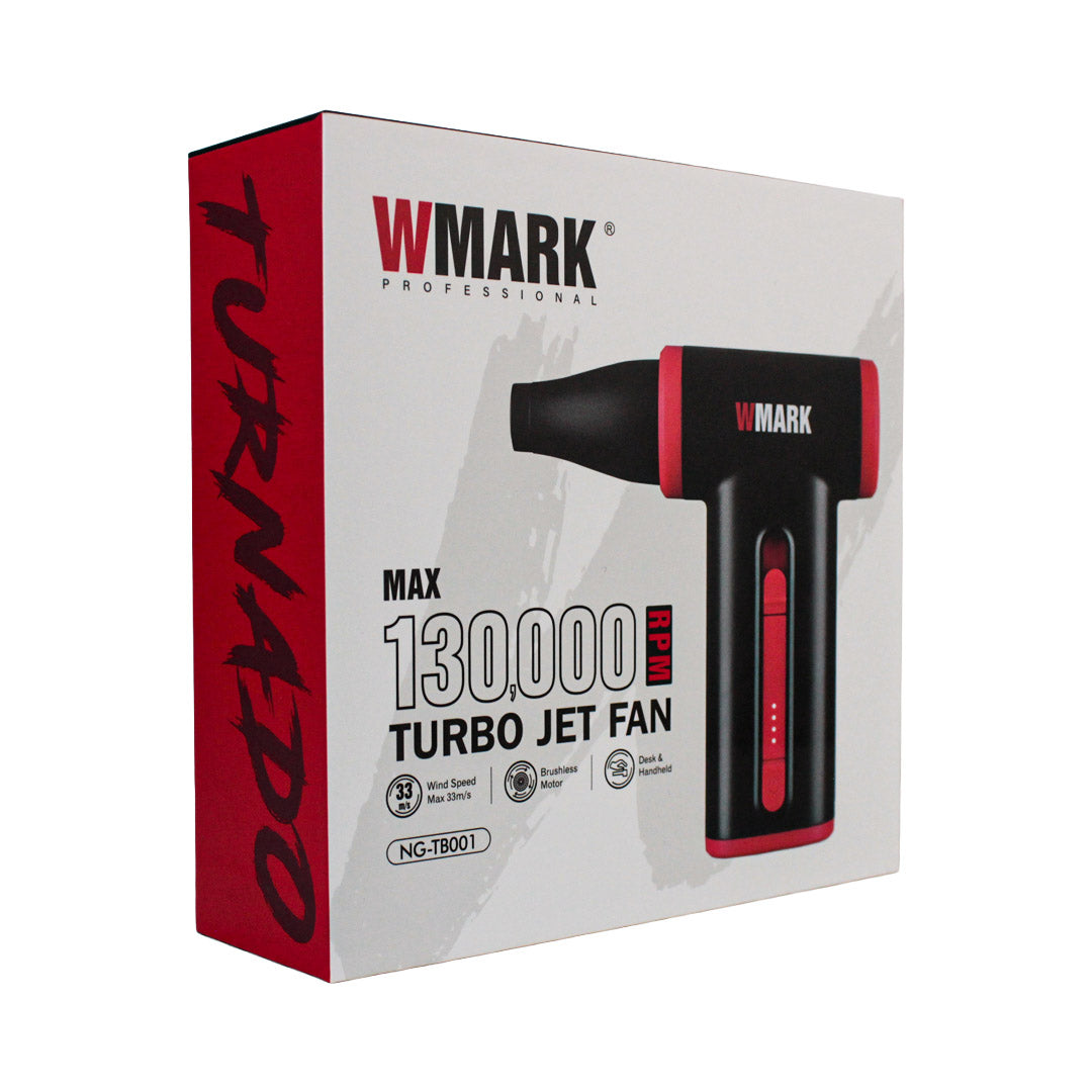Soplador Turbo Profesional para Barbería WMARK 130,000 RPM (NG-TB001 Negro/Rojo)