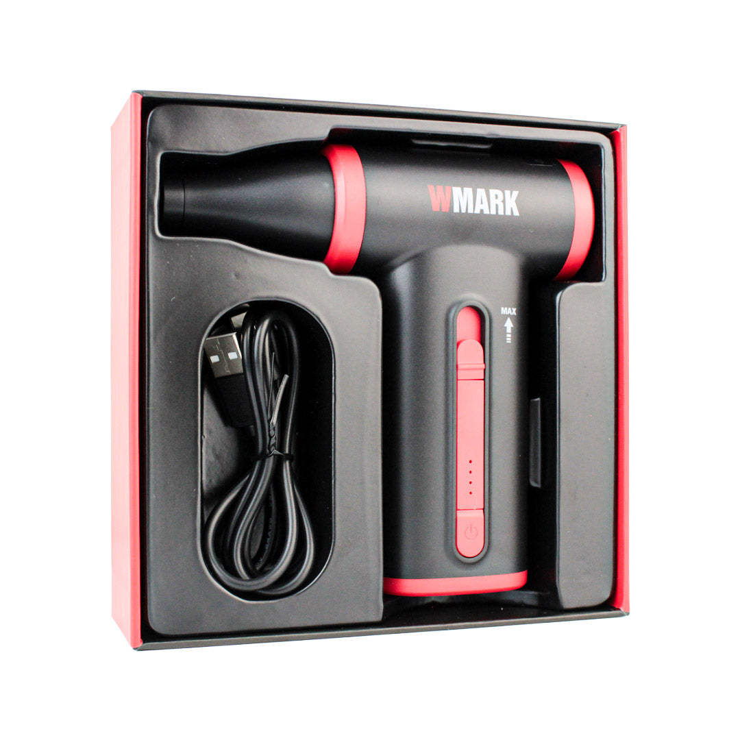 Soplador Turbo Profesional para Barbería WMARK 130,000 RPM (NG-TB001 Negro/Rojo)