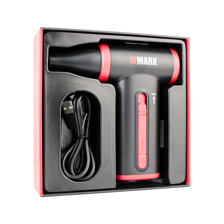 Soplador Turbo Profesional para Barbería WMARK 130,000 RPM (NG-TB001 Negro/Rojo)