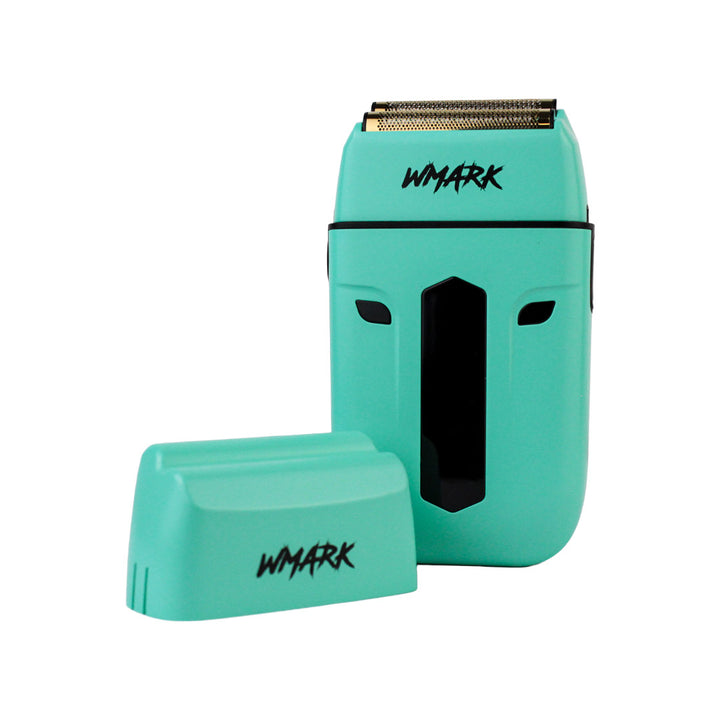 Kit de Barbería Profesional WMARK 3 en 1 (NG-1613KIT) - Clipper, Trimmer y Shaver Recargables (Azul/Verde Menta)
