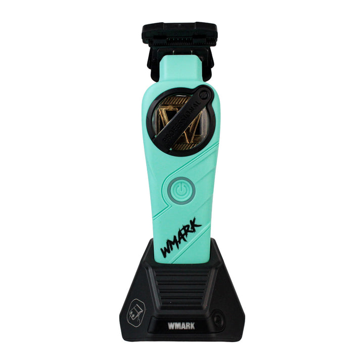 Kit de Barbería Profesional WMARK 3 en 1 (NG-1613KIT) - Clipper, Trimmer y Shaver Recargables (Azul/Verde Menta)