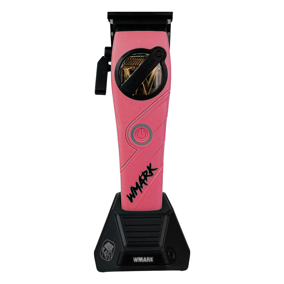 Kit de Barbería Profesional WMARK 3 en 1 (NG-1613KIT) - Clipper, Trimmer y Shaver Recargables (Rosa)