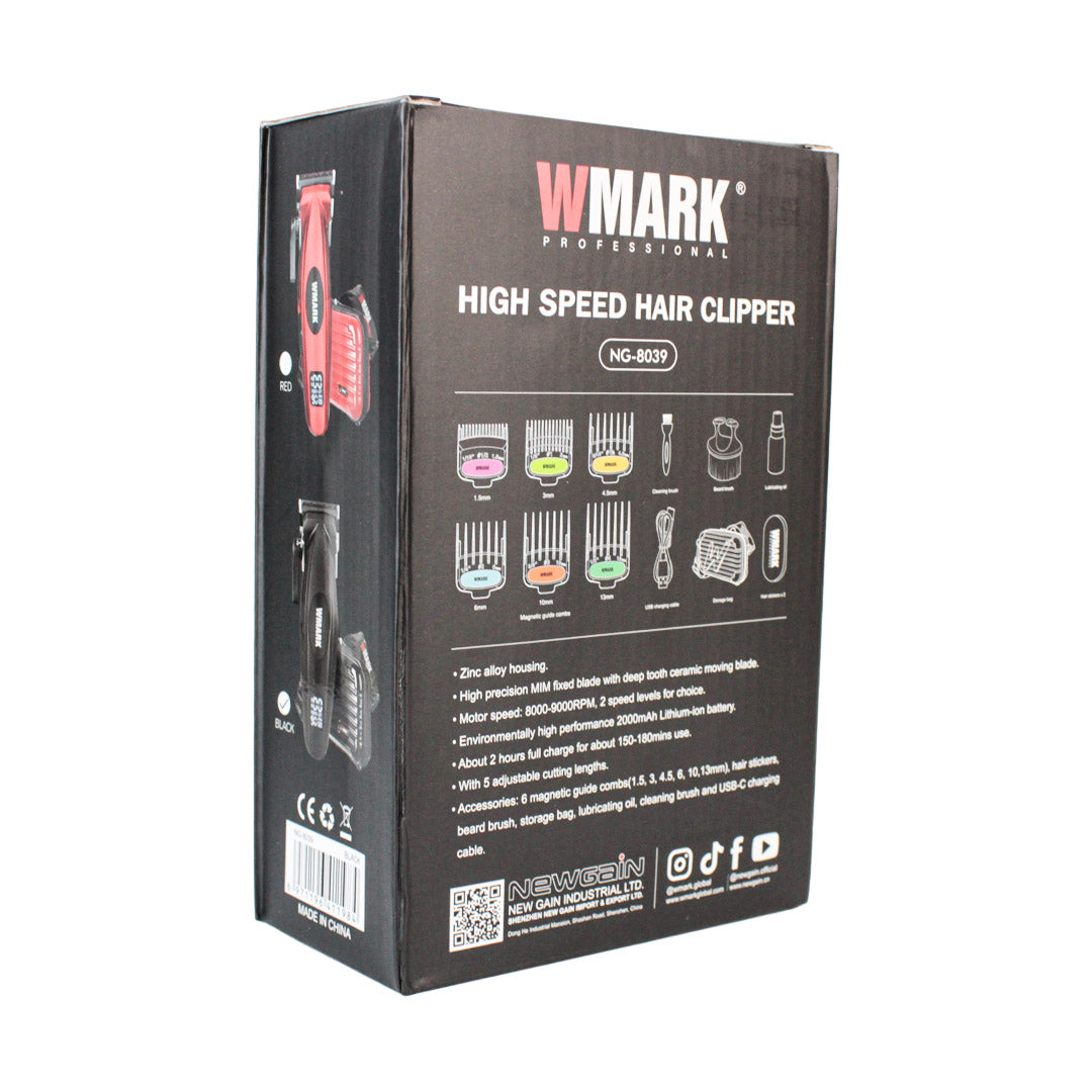 Cortadora de Cabello Profesional WMARK High Speed Mini Clipper 9,000 RPM (NG-8039) - Motor de Alta Velocidad