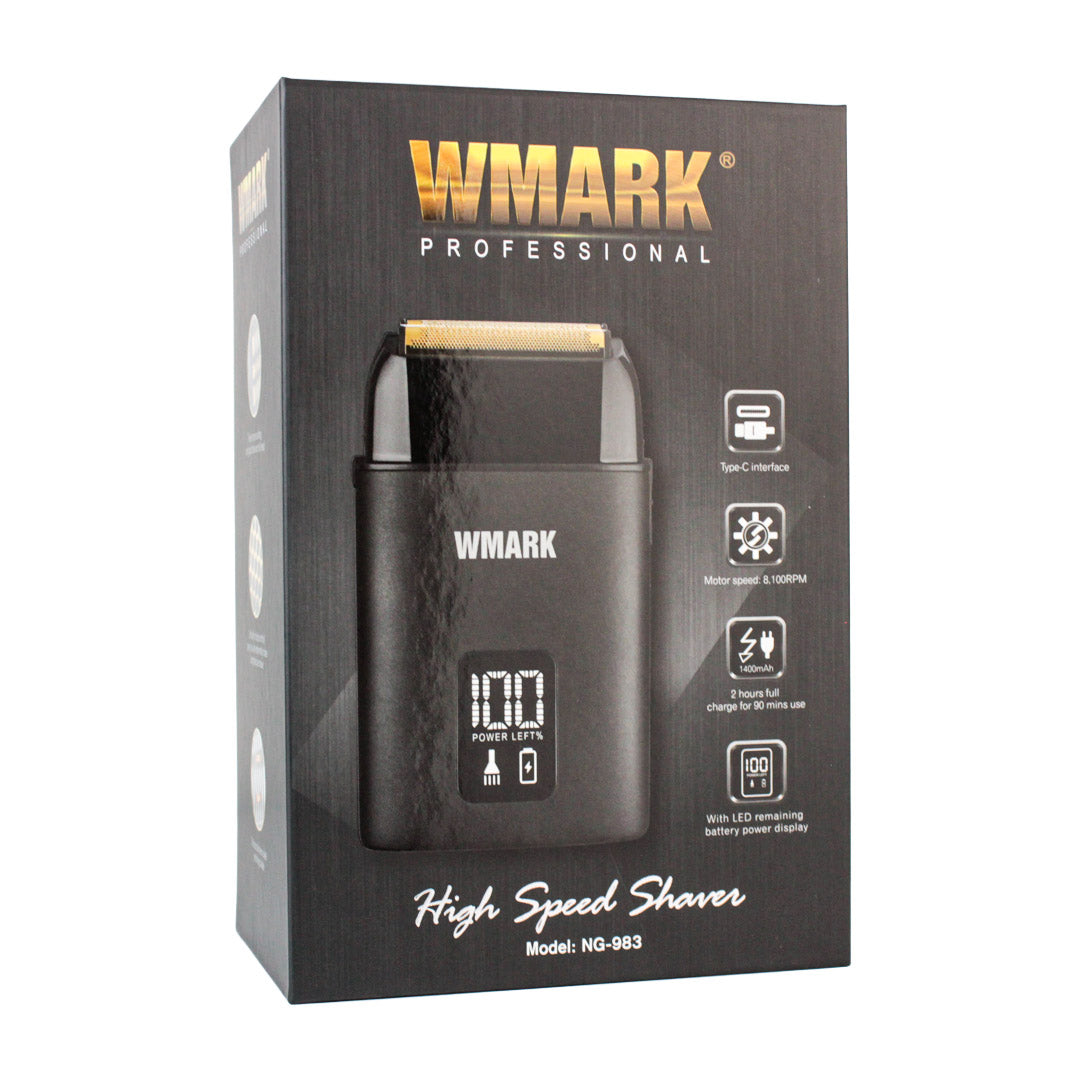 Afeitadora Profesional WMARK High Speed Shaver de Triple Cabezal (NG-983) - Recargable con Pantalla LED