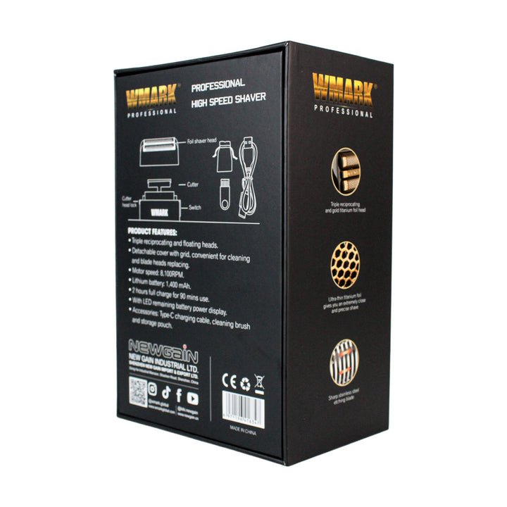 Afeitadora Profesional WMARK High Speed Shaver de Triple Cabezal (NG-983) - Recargable con Pantalla LED