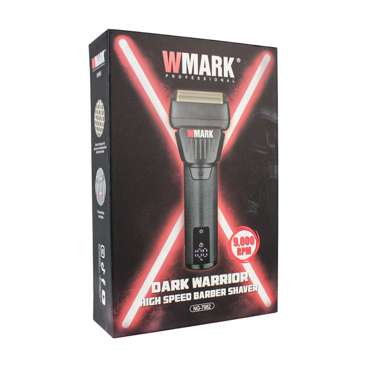 Afeitadora Profesional Wmark Dark Warrior High Speed Barber Shaver de 9,000 RPM (NG-7982) - Resistente al Agua IPX6