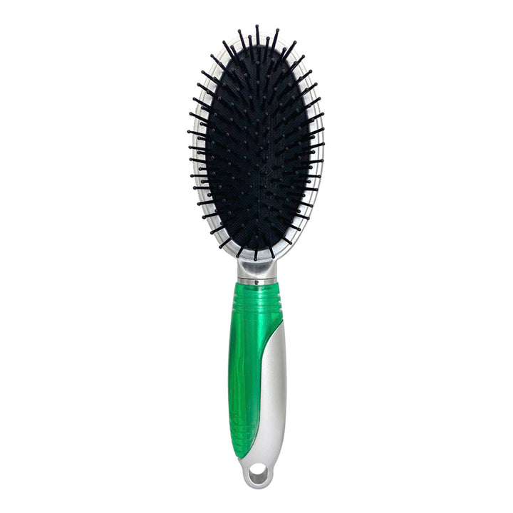 CEPILLO KIQUE PARA CABELLO 293 MANGO PLATA/VERDE MOD: KQ - 0046