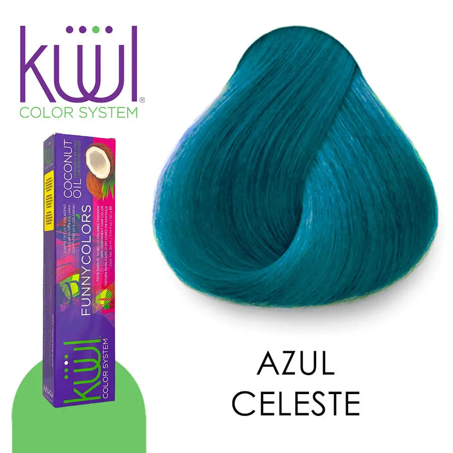 KUUL TINTE PROFESIONAL TONO FUNNY COLORS KAZUL CELESTE 90 ML Perfumería la Mora