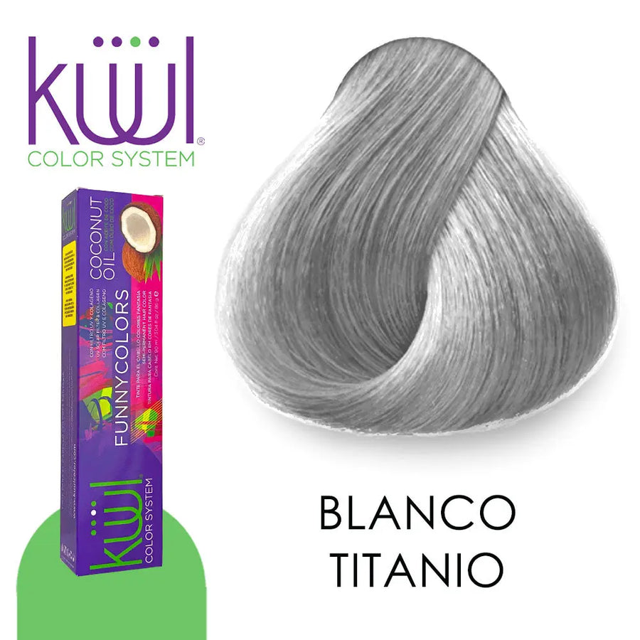 KUUL TINTE PROFESIONAL TONO FUNNY COLORS KBLANCO TITANIO 90 ML Perfumería la Mora