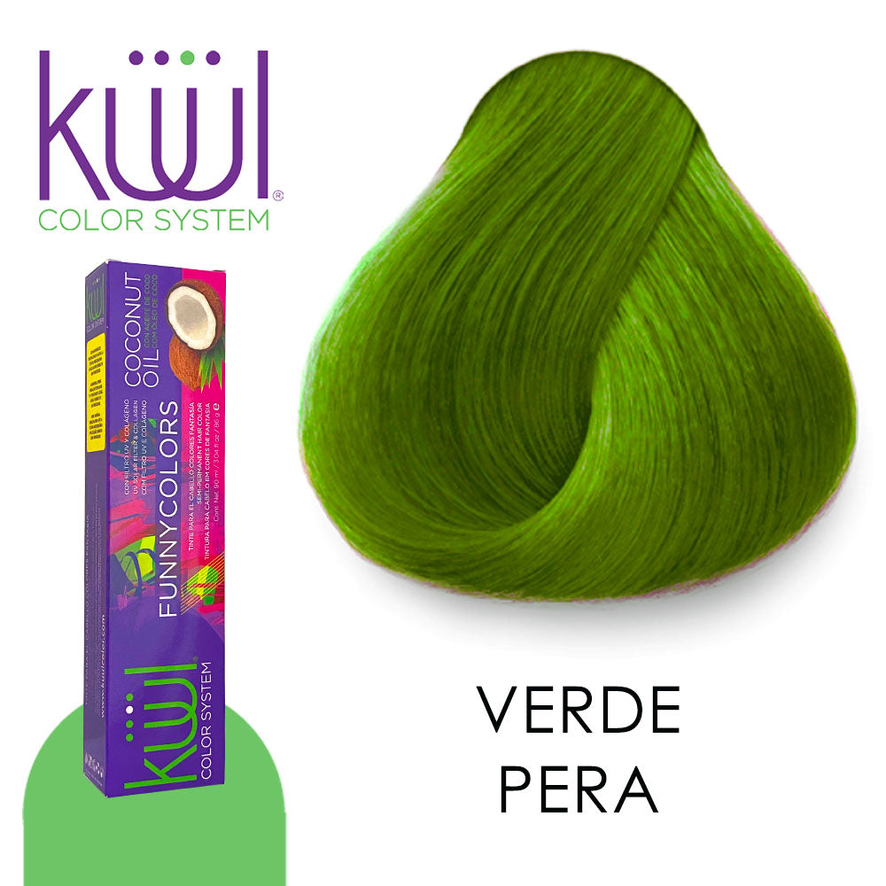KUUL TINTE PROFESIONAL TONO FUNNY COLORS KVERDE PERA 90 ML