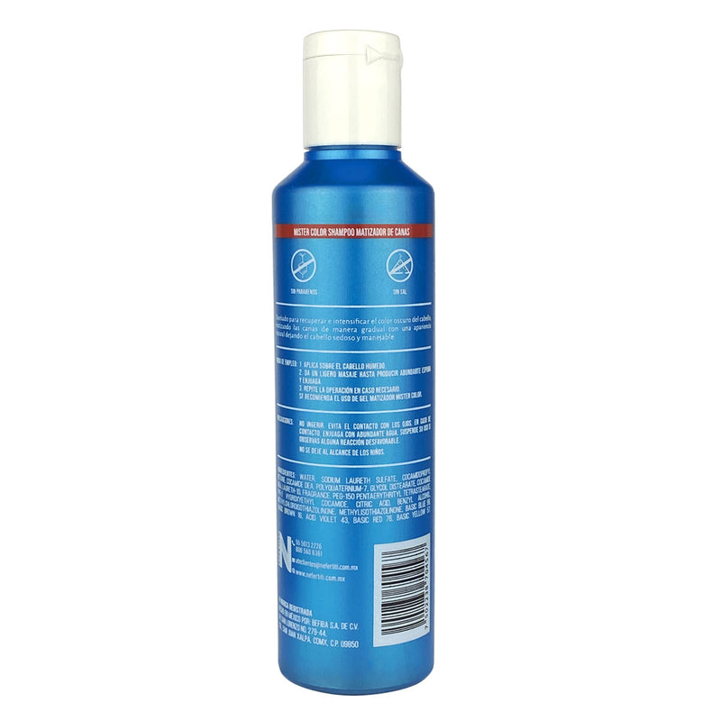 NEFERTITI MISTER COLOR SHAMPOO MATIZADOR DE CANAS 300ML Perfumería la Mora