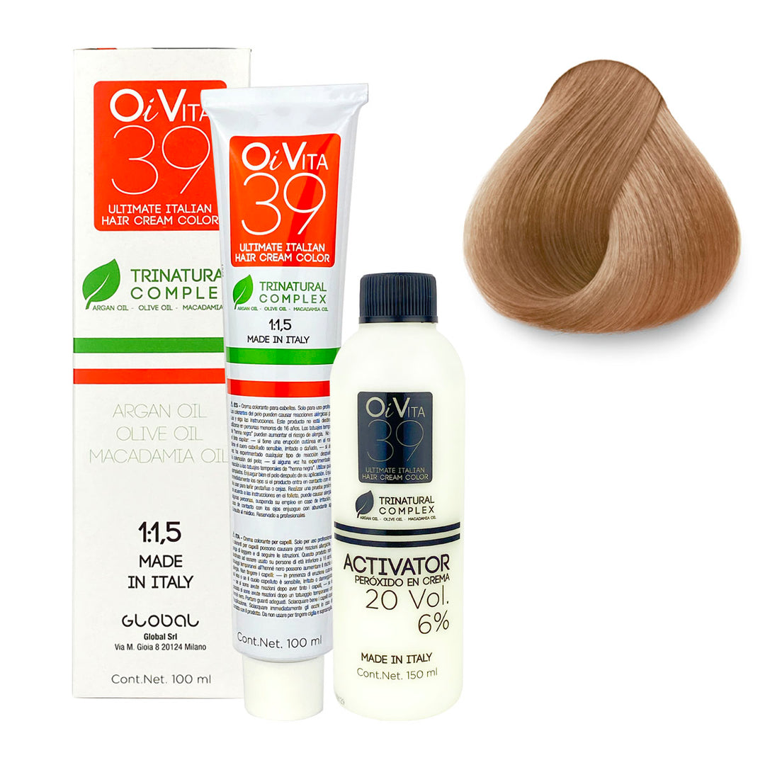 TINTE PROFESIONAL OI VITA  TONO  O9.3 RUBIO CLARISIMO DORADO 100ML + PEROXIDO 150ML GRATIS