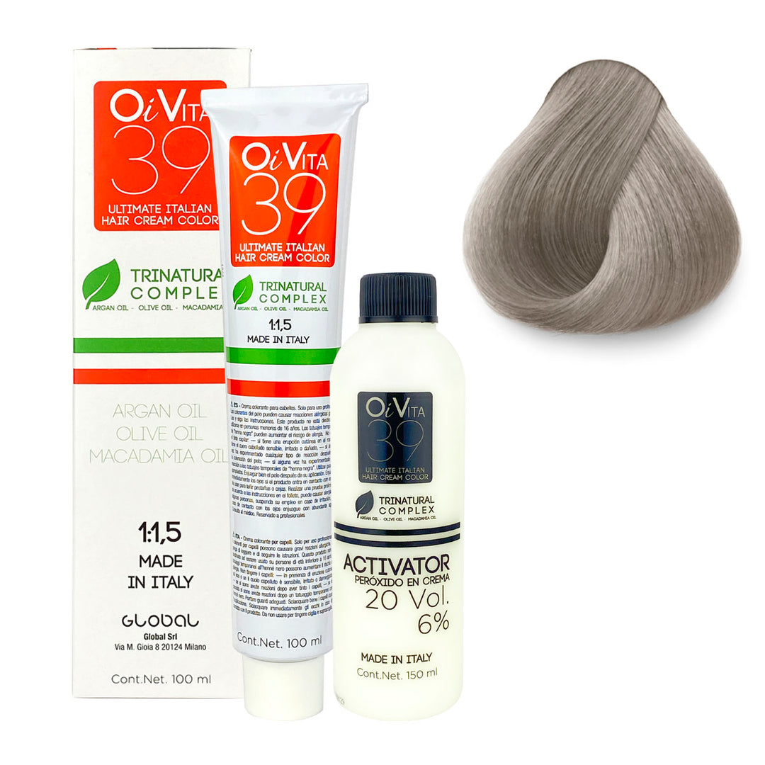 TINTE PROFESIONAL OI VITA  TONO O9.9 RUBIO PLATINO CLARO 100ML + PEROXIDO 150ML GRATIS