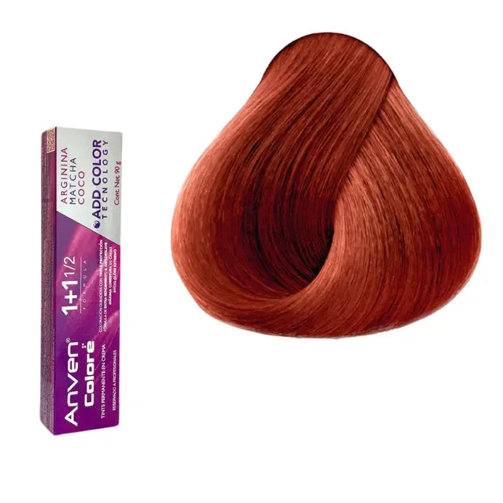 TINTE PARA CABELLO ANVEN A8.6 RUBIO ROJIZO CLARO 90GR Perfumería la Mora