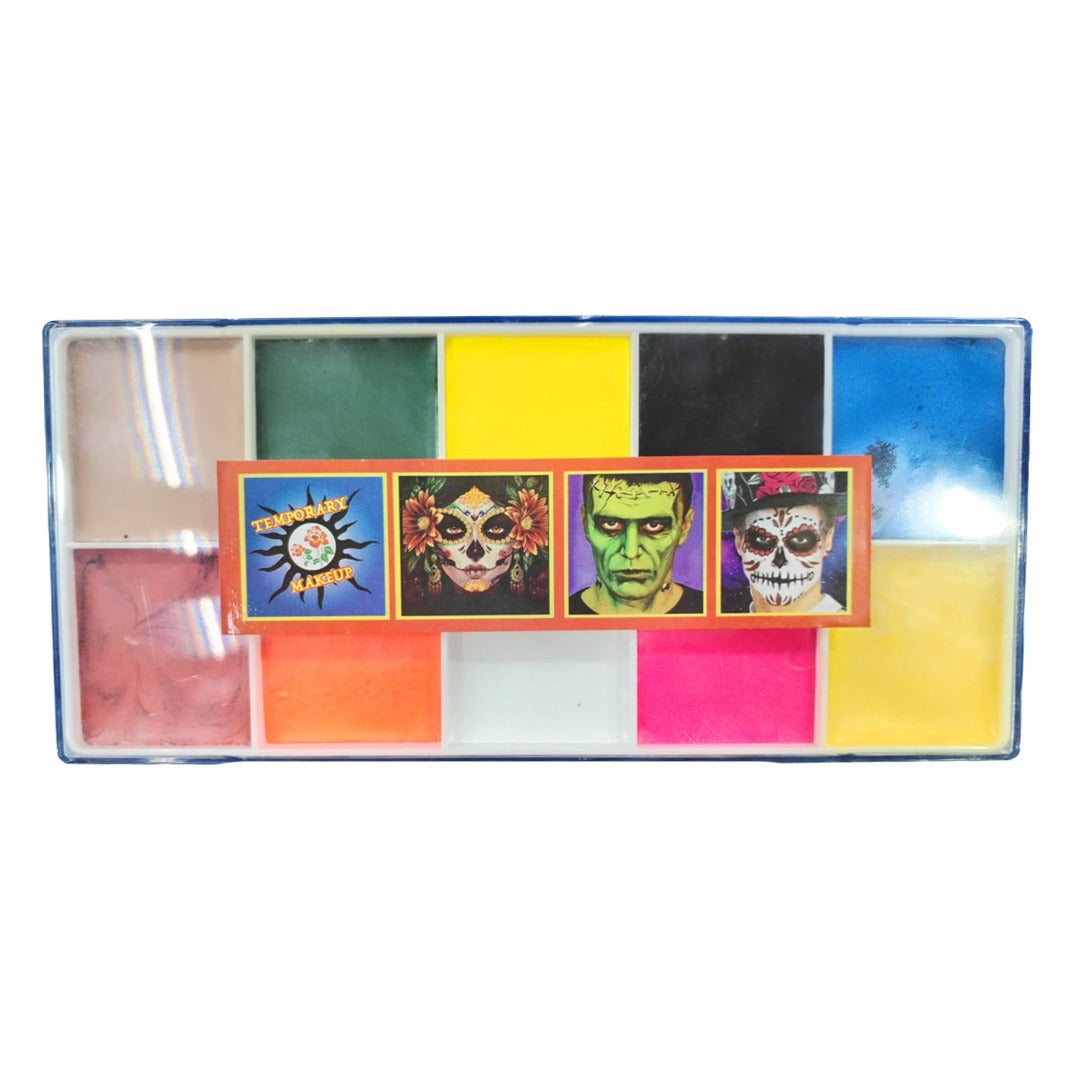 Kit de Maquillaje de Fantasía 10 Colores Vibrantes para Rostro
