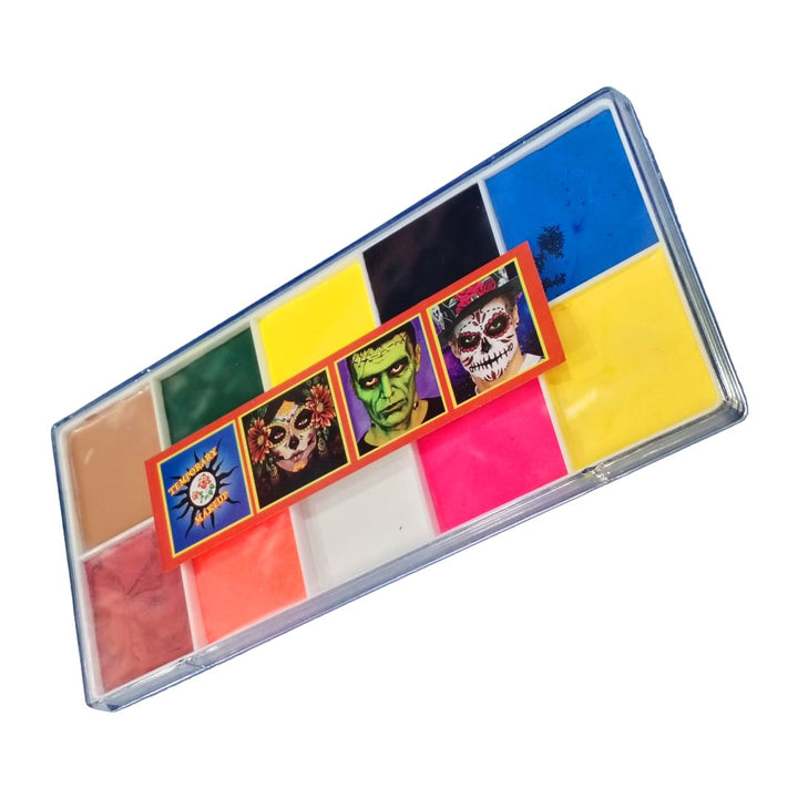 Kit de Maquillaje de Fantasía 10 Colores Vibrantes para Rostro