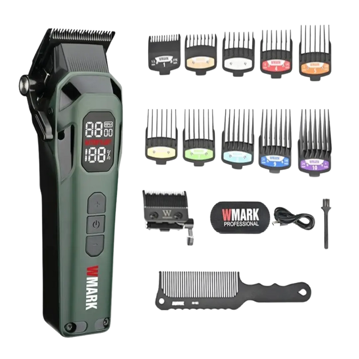 Wmark NG-8080 – Máquina de Corte Profesional Recargable (USB) – 9000 RPM – Verde Perfumería la Mora