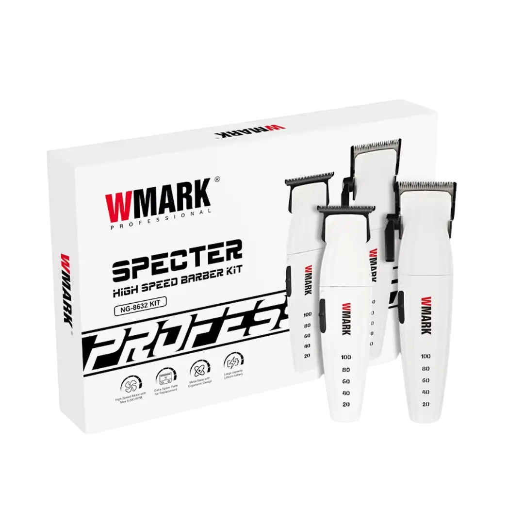 Wmark NG-8632 – Barber Kit Profesional Recargable (USB) – 9000 RPM – Cuchilla de Cerámica – Todo en Uno Perfumería la Mora
