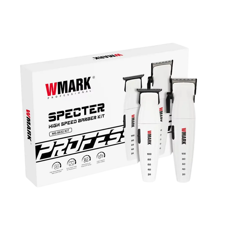 Wmark NG-8632 – Barber Kit Profesional Recargable (USB) – 9000 RPM – Cuchilla de Cerámica – Todo en Uno Perfumería la Mora