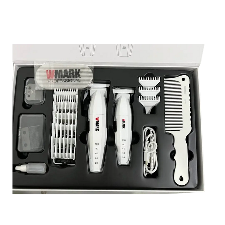 Wmark NG-8632 – Barber Kit Profesional Recargable (USB) – 9000 RPM – Cuchilla de Cerámica – Todo en Uno Perfumería la Mora