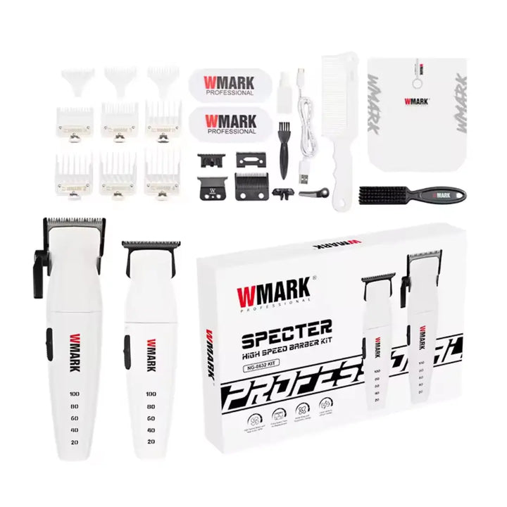 Wmark NG-8632 – Barber Kit Profesional Recargable (USB) – 9000 RPM – Cuchilla de Cerámica – Todo en Uno Perfumería la Mora