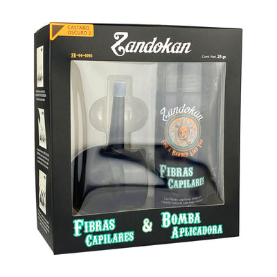 ZANDOKAN FIBRA CAPILAR 25 GR + APLICADOR COLOR CASTAÑO OSCURO MOD ZK-04-0093 Perfumería la Mora