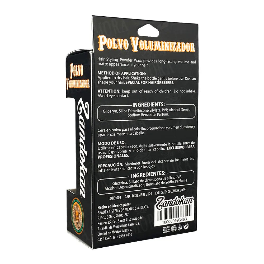ZANDOKAN POLVO VOLUMINIZADOR EN SECO 20 GR Perfumería la Mora