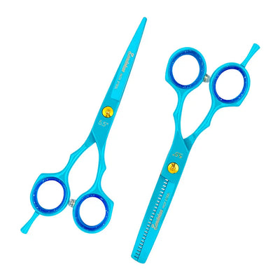 ZANDOKAN SET DE TIJERAS ESTILISTA Y ENTRESACAR CON CANGURERA SÍLEX CIANIT MOD ZK-04-0079 Perfumería la Mora