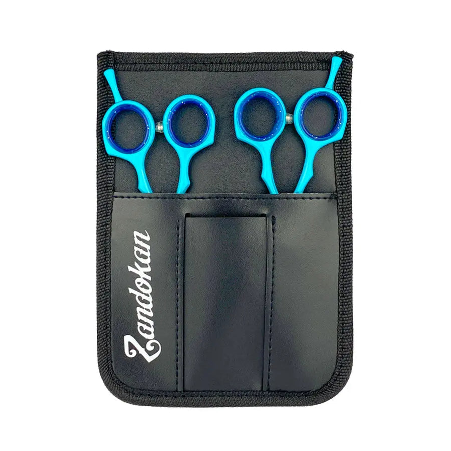 ZANDOKAN SET DE TIJERAS ESTILISTA Y ENTRESACAR CON CANGURERA SÍLEX CIANIT MOD ZK-04-0079 Perfumería la Mora