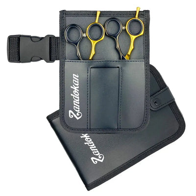 ZANDOKAN SET DE TIJERAS ESTILISTA Y ENTRESACAR CON CANGURERA SÍLEX LEGACI MOD ZK-04-0080 Perfumería la Mora