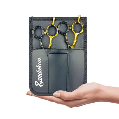 ZANDOKAN SET DE TIJERAS ESTILISTA Y ENTRESACAR CON CANGURERA SÍLEX LEGACI MOD ZK-04-0080 Perfumería la Mora