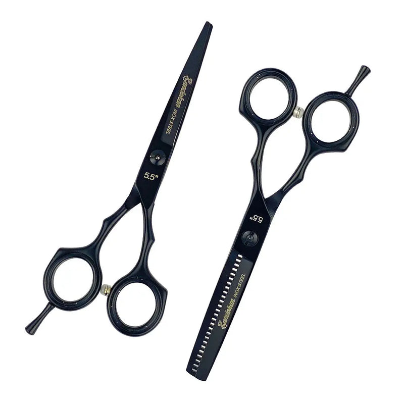 ZANDOKAN SET DE TIJERAS ESTILISTA Y ENTRESACAR CON CANGURERA SÍLEX NOIR MOD ZK-04-0078 Perfumería la Mora