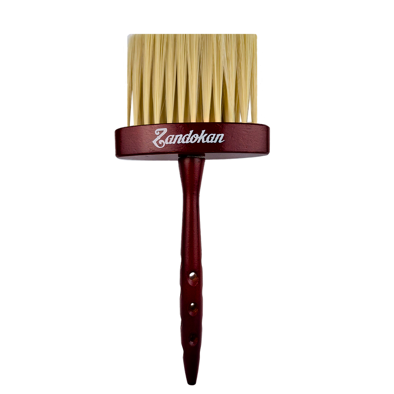 Zandokan Brocha de Cuello Profesional para Barbería, Cerdas Sintéticas, Mango Marrón de Madera, ZK-0016 PZ
