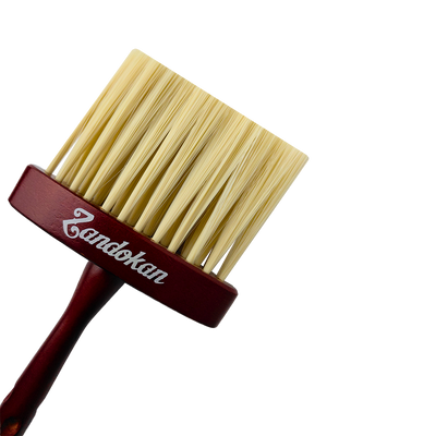 Zandokan Brocha de Cuello Profesional para Barbería, Cerdas Sintéticas, Mango Marrón de Madera, ZK-0016 PZ