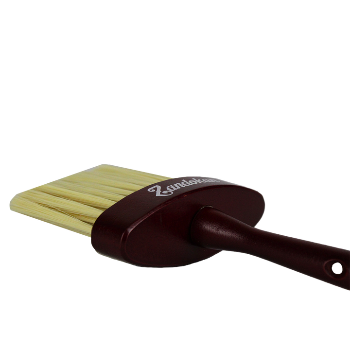 Zandokan Brocha de Cuello Profesional para Barbería, Cerdas Sintéticas, Mango Marrón de Madera, ZK-0016 PZ