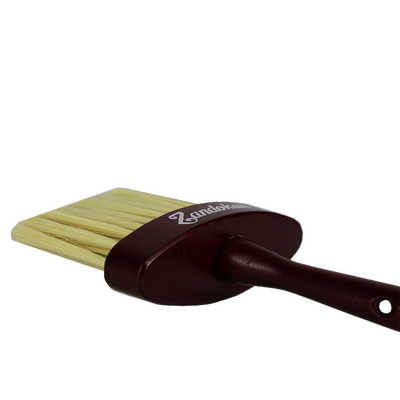 Zandokan Brocha de Cuello Profesional para Barbería, Cerdas Sintéticas, Mango Marrón de Madera, ZK-0016 PZ