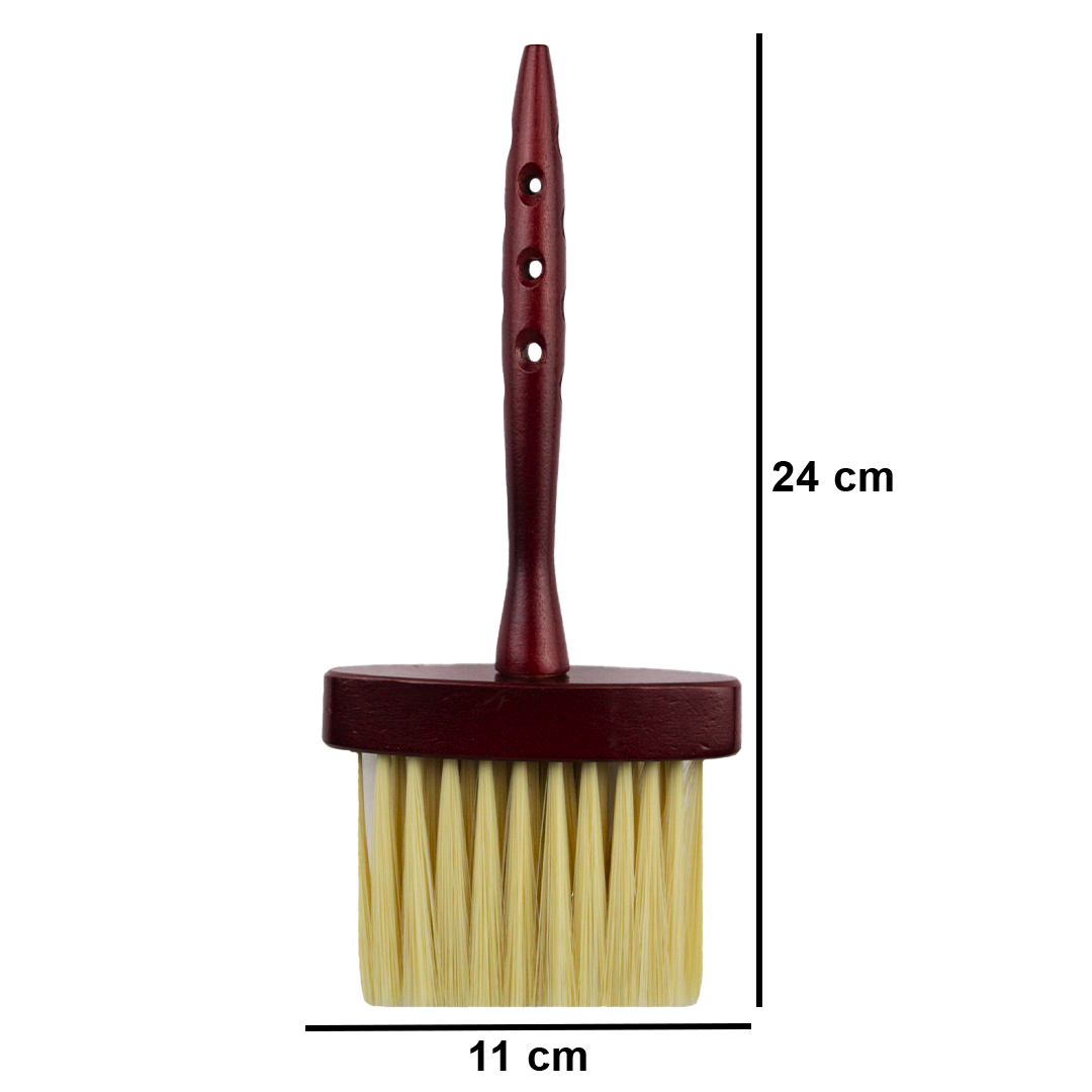 Zandokan Brocha de Cuello Profesional para Barbería, Cerdas Sintéticas, Mango Marrón de Madera, ZK-0016 PZ
