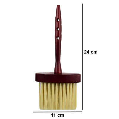 Zandokan Brocha de Cuello Profesional para Barbería, Cerdas Sintéticas, Mango Marrón de Madera, ZK-0016 PZ