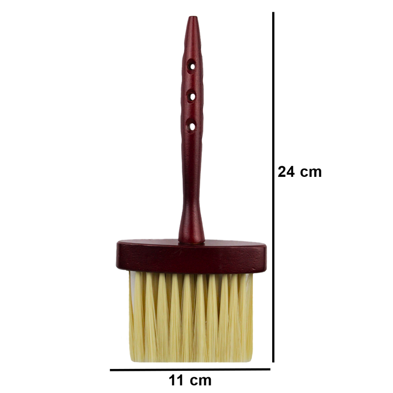 Zandokan Brocha de Cuello Profesional para Barbería, Cerdas Sintéticas, Mango Marrón de Madera, ZK-0016 PZ