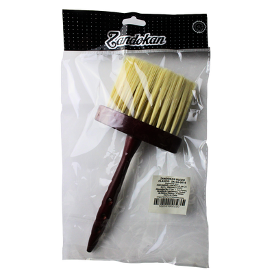 Zandokan Brocha de Cuello Profesional para Barbería, Cerdas Sintéticas, Mango Marrón de Madera, ZK-0016 PZ