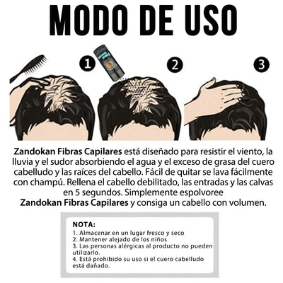ZANDOKAN FIBRA CAPILAR 25 GR COLOR CASTAÑO OSCURO MOD ZK-04-0091