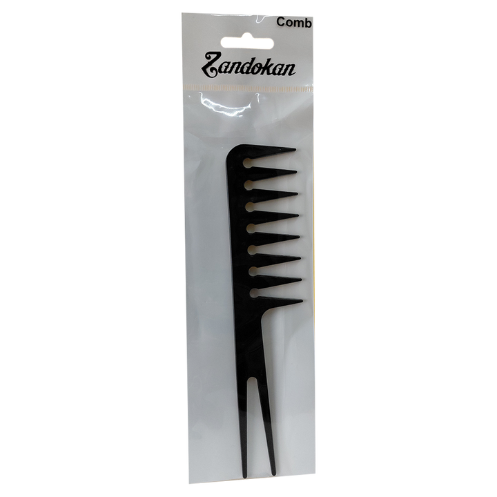 Zandokan Peine Profesional de Texturizado, Negro, Doble Cola para Peluquería ZK-04-0108