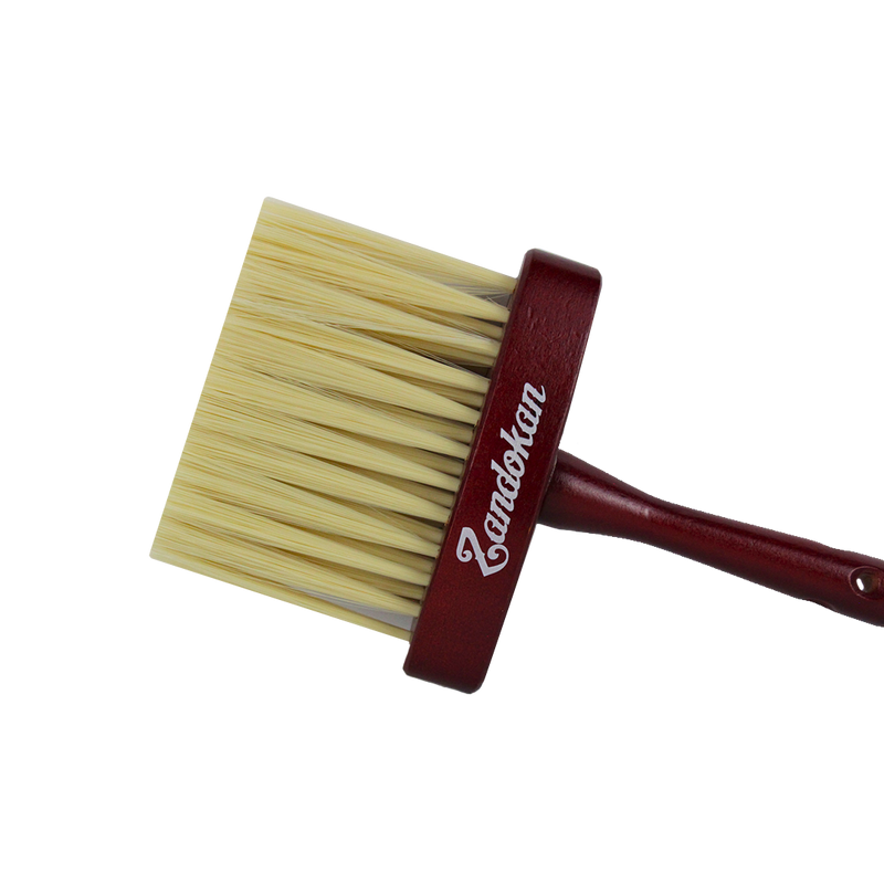 Zandokan Brocha de Cuello Profesional para Barbería, Cerdas Sintéticas, Mango Marrón de Madera, ZK-0016 PZ