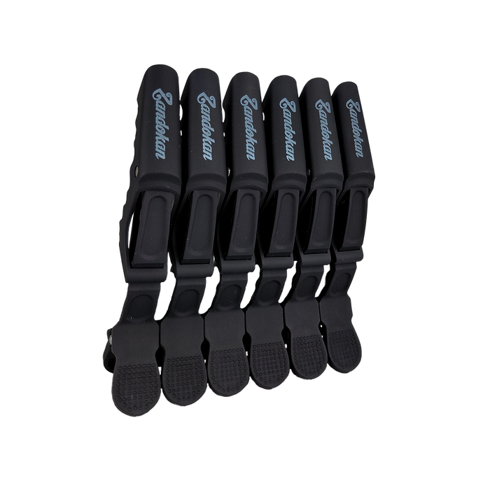Zandokan Pinzas para Cabello con Diseño Negro Matte, Juego de 6 Piezas, peluquería, Barbería